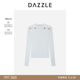 ເສື້ອເຊີດ DAZZLE Desu Ole ສີຂາວຂອງຜູ້ຍິງຖັກແສ່ວແຂນຍາວ