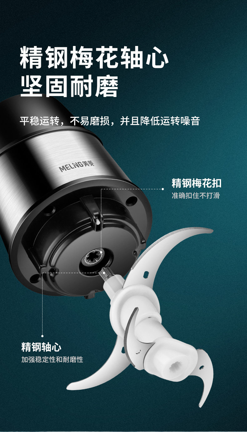 美菱 绞肉机 多功能料理机 2斤大容量 图5