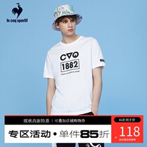 Lecac French Rooster spring trend letter printing sports leisure round neck short sleeve men