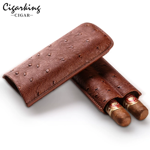 Сигарная сигарная установка Портативная переносная страусильная кожа увлажняет сигарная сигара с кожей гладкой