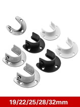 25-32mm wardrobe hanging clothes pole fixed holder opening flange seat stainless steel seat clotheshorse holder base