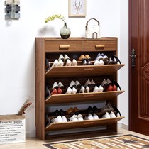 Shoe cabinet side cabinet solid wood color solid wood color summer entrance door small shoe rack female thin style simple modern entrance cabinet