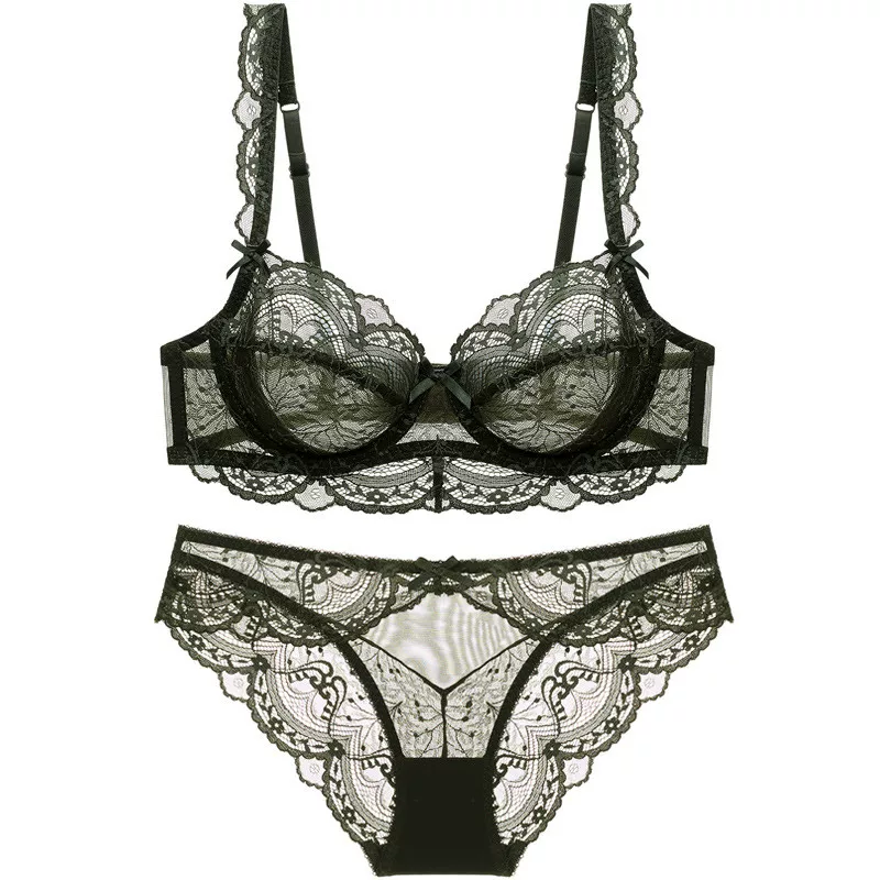 Sexy thin underwear, lace supporting set, plus size