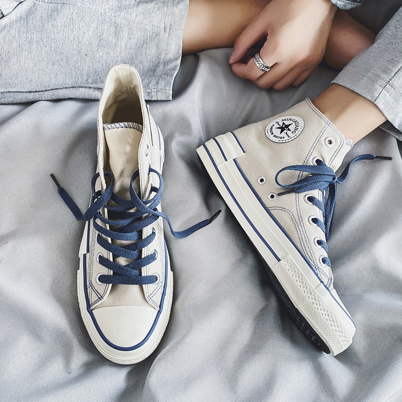 Sails Shoes Men Trends 100 Hitch High Cylinder Korean Version Students Street Beats Summer Tide Shoes Personality Ins Porn Wind Board Shoes