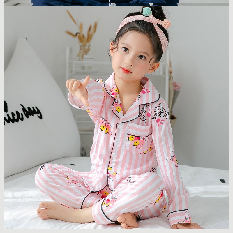 Trẻ em Pyjama 3 cô gái 4 áo dài tay 5 bông 6 mùa thu 8 trẻ em 9 năm mùa xuân cũ và cô gái mùa thu quần áo nhà thiết.