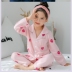 Trẻ em Pyjama 3 cô gái 4 áo dài tay 5 bông 6 mùa thu 8 trẻ em 9 năm mùa xuân cũ và cô gái mùa thu quần áo nhà thiết. 