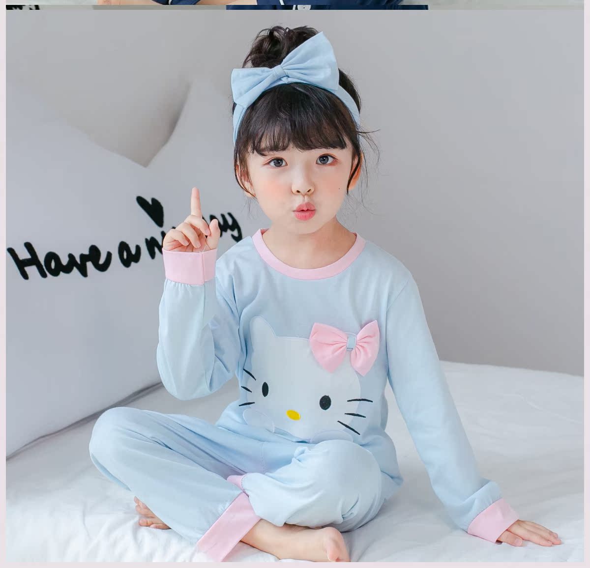 Trẻ em Pyjama 3 cô gái 4 áo dài tay 5 bông 6 mùa thu 8 trẻ em 9 năm mùa xuân cũ và cô gái mùa thu quần áo nhà thiết.