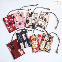 1 mảnh Vải Handmade Mèo may mắn Vận chuyển Thẻ kiểm soát truy cập Thẻ đặt Thẻ tàu điện ngầm Thẻ thẻ Thẻ gạo Đặt thẻ - Hộp đựng thẻ bóp tiền nam