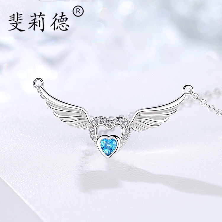 Shake-in-money chain Women's tennis Red Angel Wings Pendant Fashion 100 Lapped Lock Bone Chain Superior Necklace style