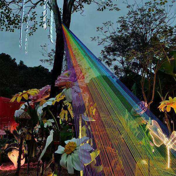 Rainbow Line Decorations for Outdoor Scenic Spots, Parks, Campsites, Check-In Points, and Community Construction Rainbow Line Installations