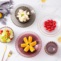 Frosted transparent glass bowls glass pan oatmeal bowl sugar water silver ear soup bowl ice cream salad bowl sweet bowl dishes
