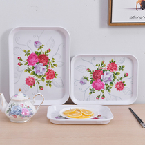 Household tray Rectangular plastic Nordic cup tray Tea tray Living room fruit cake end plate Imitation porcelain storage plate