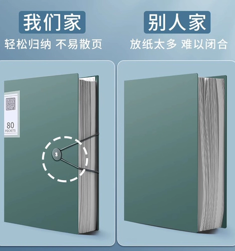 A4 folder transparent pages 100/60 pages Data book Students use multi -layer large capacity, multi -function live page test paper to organize artifact paper storage bag office supplies, high school students junior high school junior high school