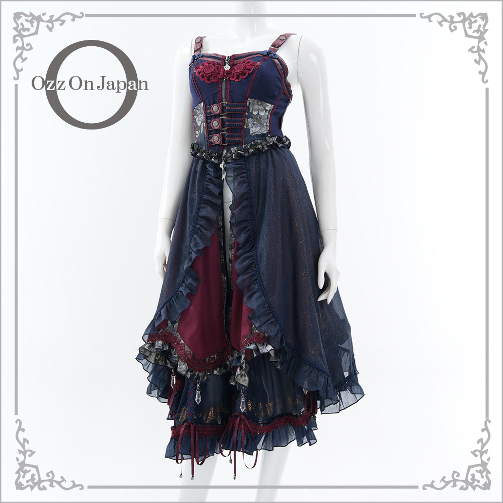👗 宫廷风【OzzonJapan】深宮遊宴无袖吊带印花裙💁‍♀️-lolita洛丽塔
