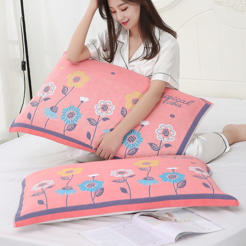 Pillow towel pair mesh Red Anti Mite Anti-Slip Pure Cotton Upscale Breathable Sweating Home New Not Falling Out Bedroom Minima