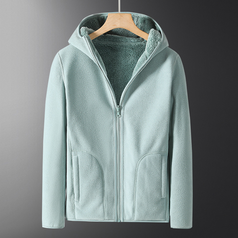 OUTDOOR GRIP SUEDE COAT WITH VELVET THICKENED PLUSH SUEDE JACKET WOMAN WINTER EVEN CAP CORAL SUEDE ROCKY VELVET DOUBLE FACE SUEDE COAT