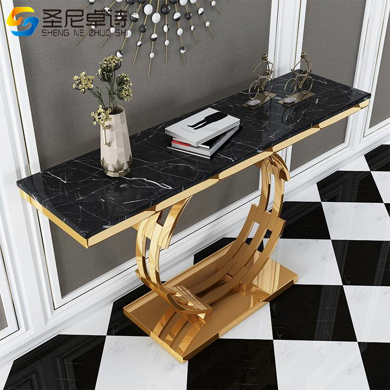 Light luxury gold-plated porch table creative porch table entrance feng shui table entry porch table corridor marble porch table