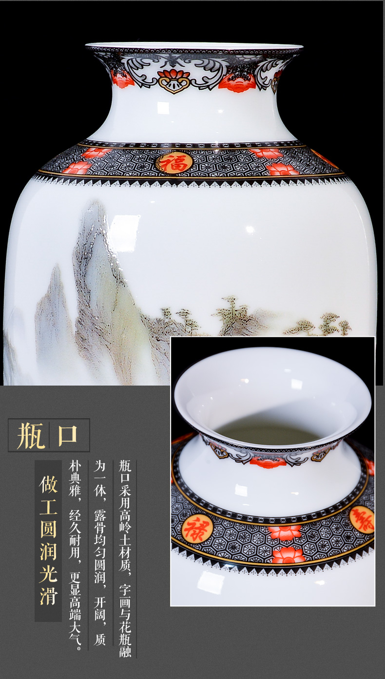 Jingdezhen ceramic pastel landscape dried flower arranging flowers sitting room place, a new Chinese TV ark, wine porch decoration