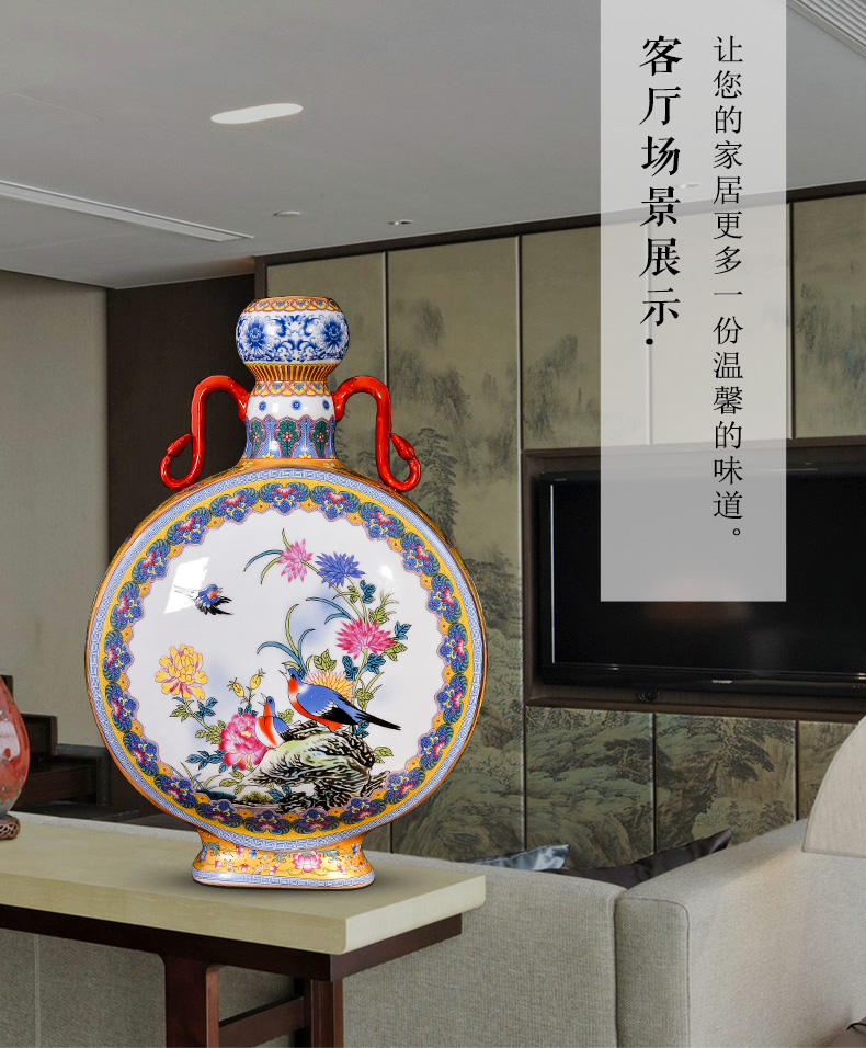 Jingdezhen ceramics vase archaize colored enamel flower arranging Chinese rich ancient frame decorate the sitting room porch place restoring ancient ways