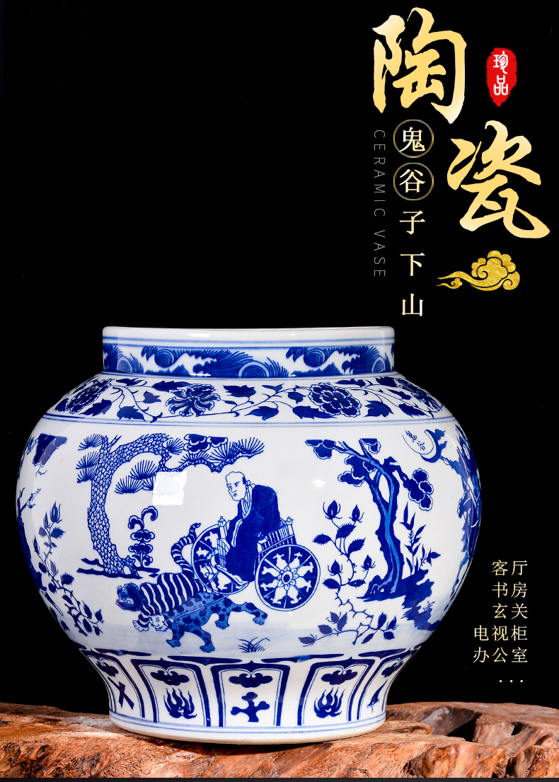 Jingdezhen ceramic vases, antique hand - made porcelain guiguzi down the mountain flower arrangement sitting room adornment of Chinese style household furnishing articles