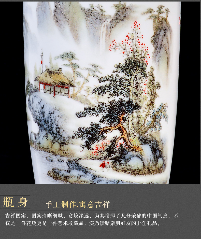 Jingdezhen ceramic pastel landscape dried flower arranging flowers sitting room place, a new Chinese TV ark, wine porch decoration