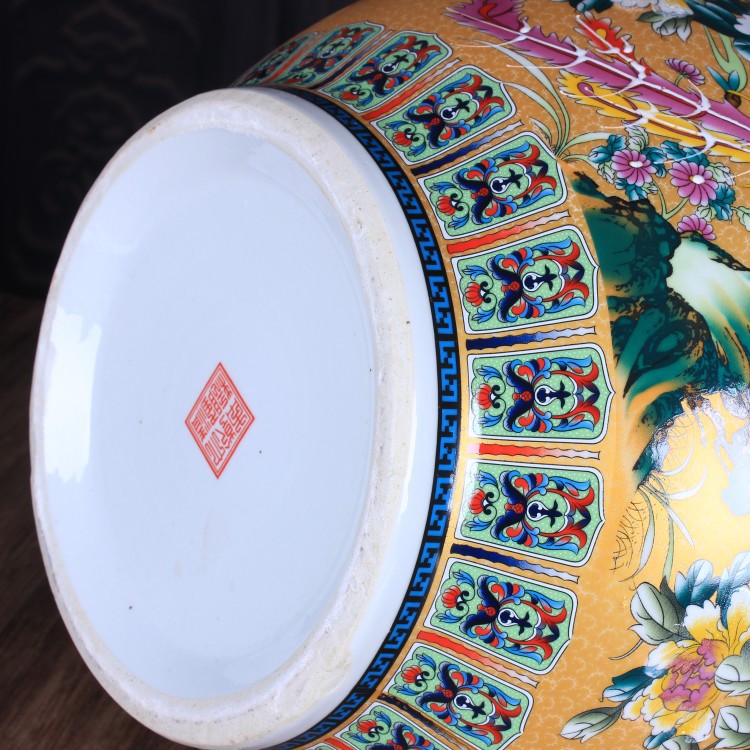 Jingdezhen ceramic vase on the glaze color golden large bottles of classical retro ceramic decoration large furnishing articles