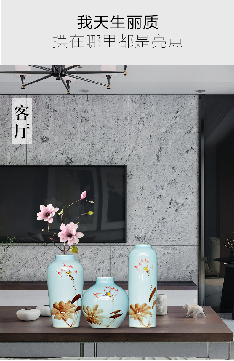 Jingdezhen modern new Chinese style ceramic vase furnishing articles sitting room of TV ark, dried flower arranging flowers wine porch decoration