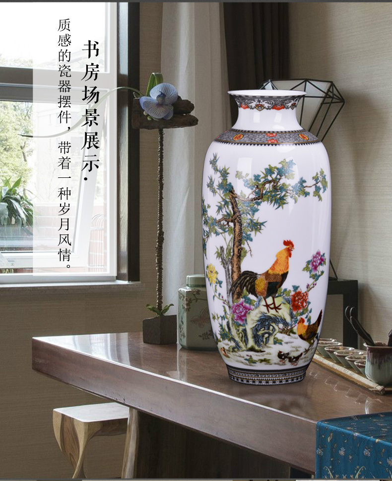 Jingdezhen three - piece suit famille rose porcelain vase China new Chinese style living room TV cabinet rich ancient frame craft ornaments