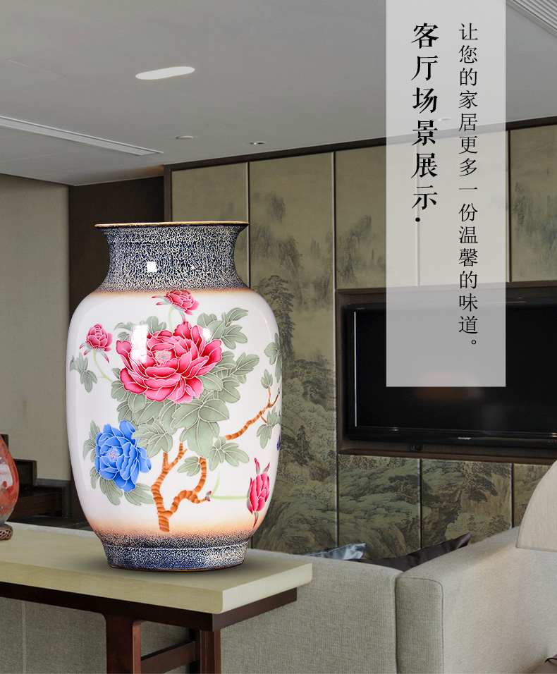 Jingdezhen ceramics up dried flower arranging flowers peony vases, study of new Chinese style porch sitting room adornment is placed