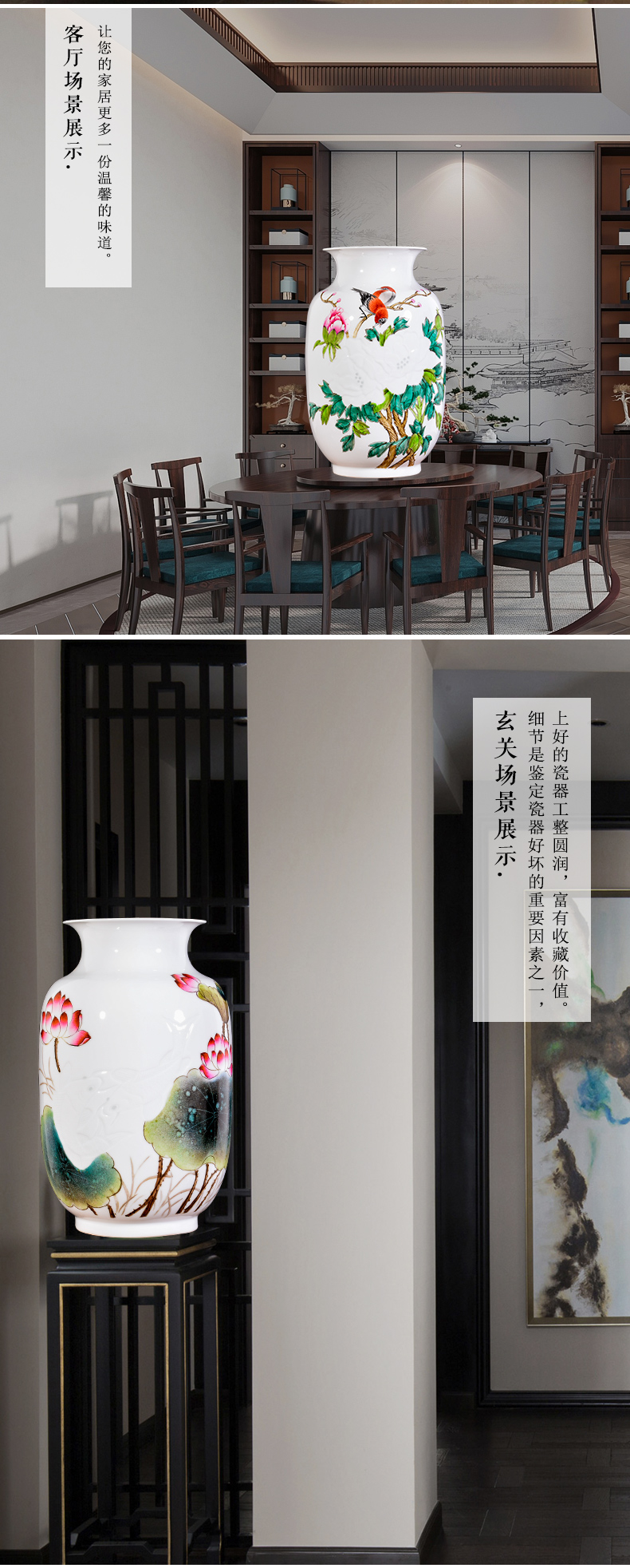 The Master of jingdezhen ceramics hand - made thin foetus knife clay vases, flower arranging new Chinese style living room place wedding gift