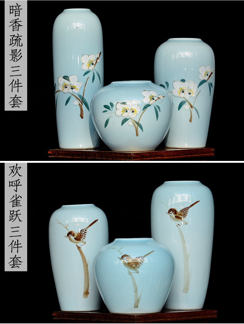 Jingdezhen modern new Chinese style ceramic vase furnishing articles sitting room of TV ark, dried flower arranging flowers wine porch decoration