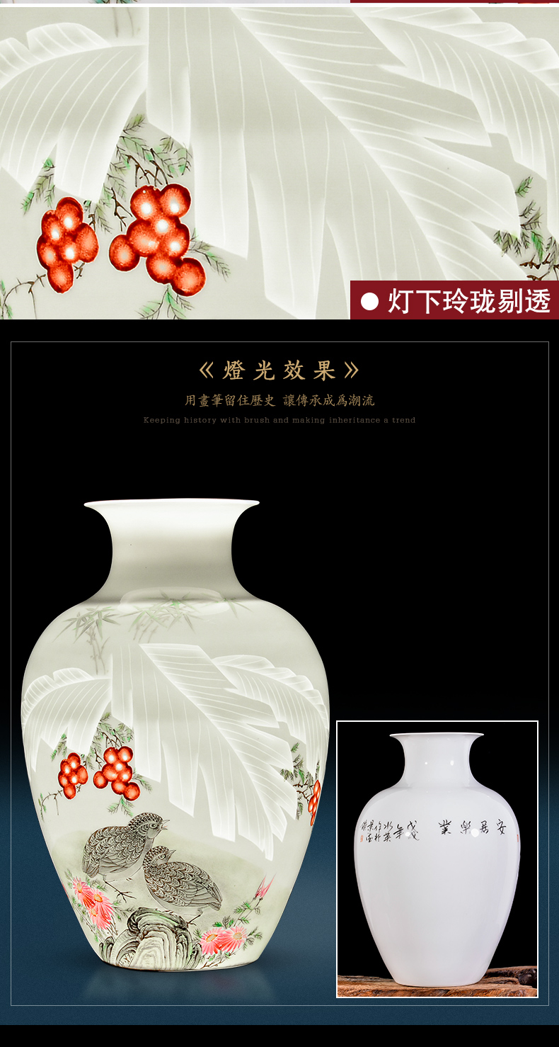 New Chinese style of jingdezhen ceramics powder enamel hand - made big vase furnishing articles flower arranging home sitting room decoration decoration process