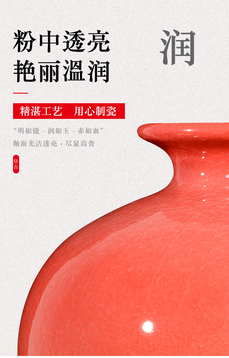 Jingdezhen ceramic up crackle vases, flower arrangement of Chinese style living room porch TV ark, home furnishing articles