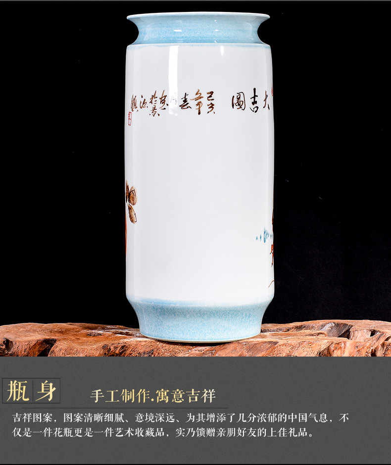 Jingdezhen ceramics hand - made fine figure vases, flower arranging Chinese style household porch decoration crafts are TV ark