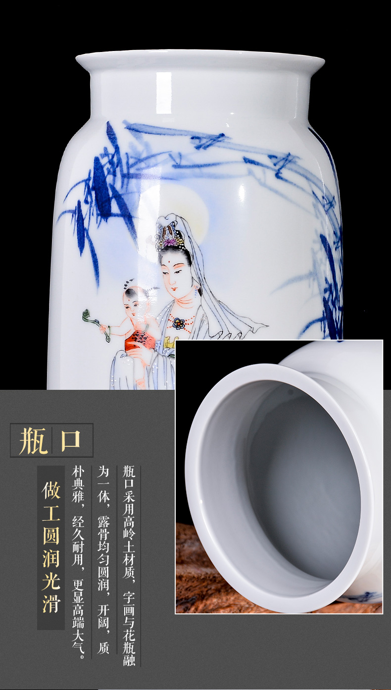 Jingdezhen ceramics hand - made SongZi guanyin flower arranging new Chinese vase sitting room porch TV ark adornment furnishing articles