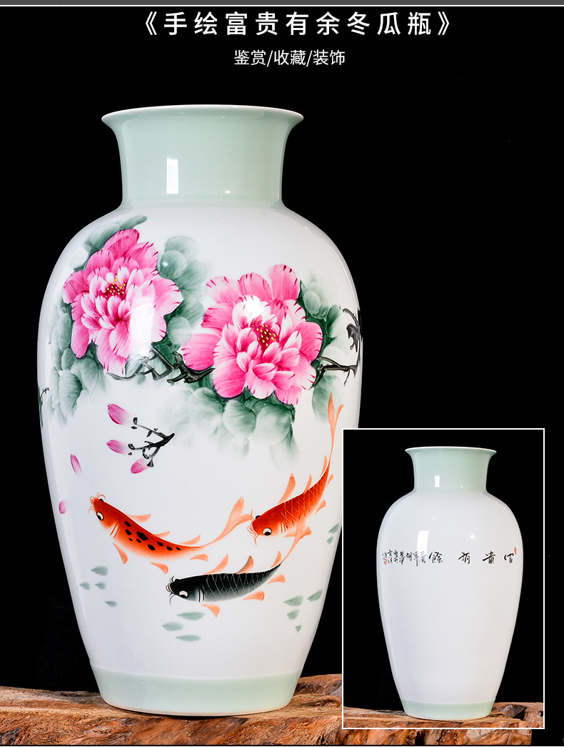 Jingdezhen ceramic vase sitting room adornment hand - made more new Chinese style household adornment TV ark, furnishing articles every year