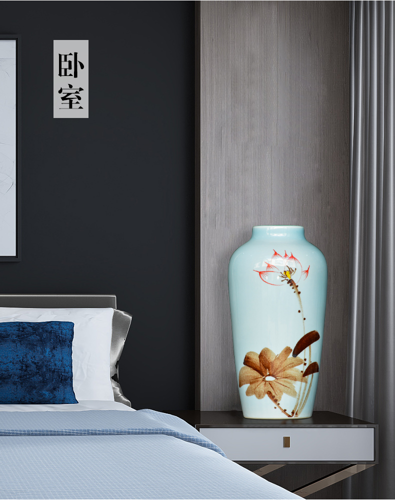 Jingdezhen modern new Chinese style ceramic vase furnishing articles sitting room of TV ark, dried flower arranging flowers wine porch decoration