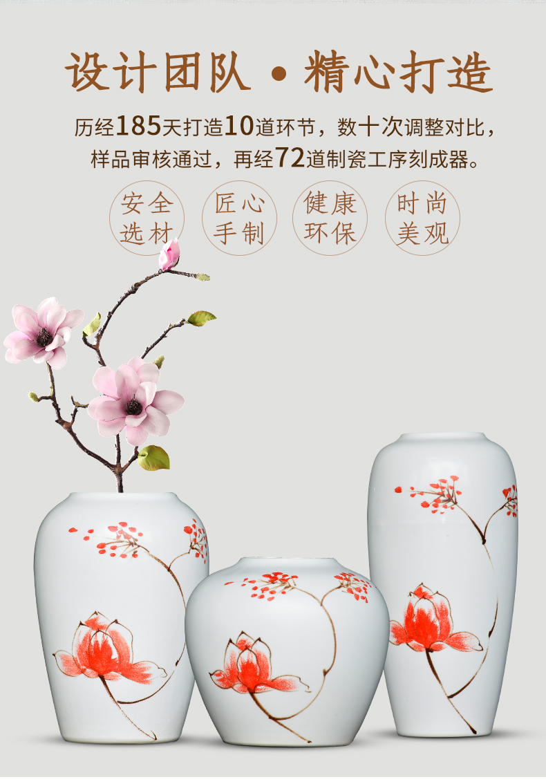 Jingdezhen ceramic flower arranging dry flower vase of new Chinese style household to decorate the living room TV ark, wine handicraft furnishing articles