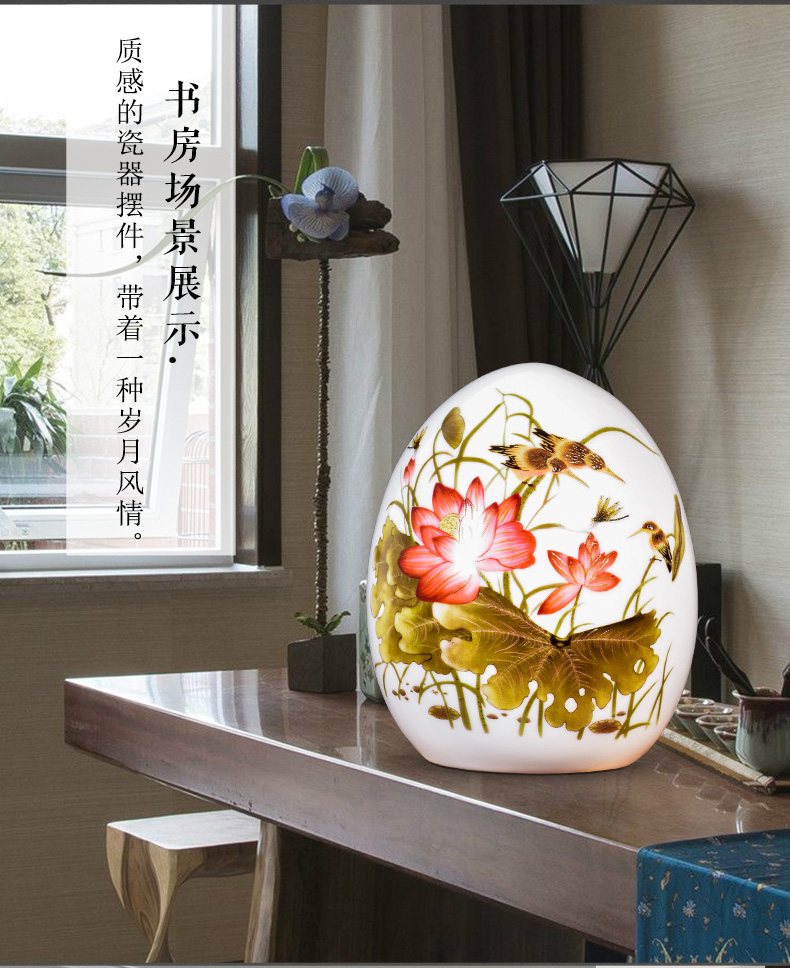 Jingdezhen ceramics JiXiangFu lucky egg and egg furnishing articles of new Chinese style household living room TV cabinet decorative arts and crafts