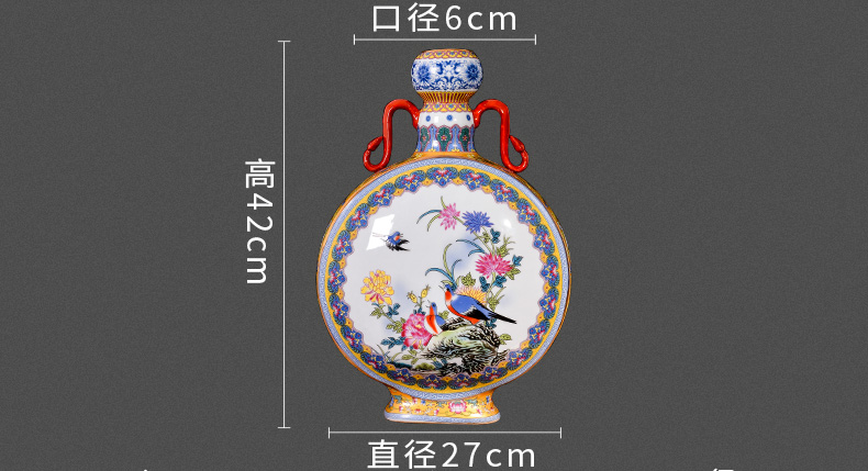 Jingdezhen ceramics vase archaize colored enamel flower arranging Chinese rich ancient frame decorate the sitting room porch place restoring ancient ways