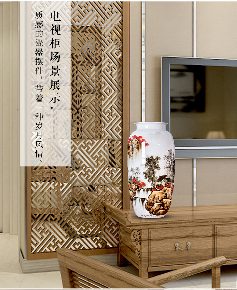 The Master of jingdezhen ceramics hand - made scenery decorative vase Chinese sitting room porch ark, crafts are arranging flowers