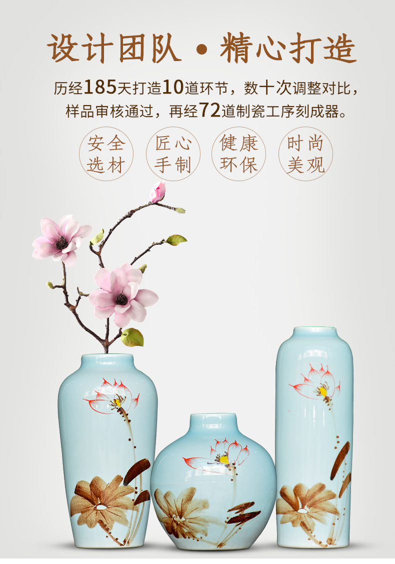 Jingdezhen modern new Chinese style ceramic vase furnishing articles sitting room of TV ark, dried flower arranging flowers wine porch decoration