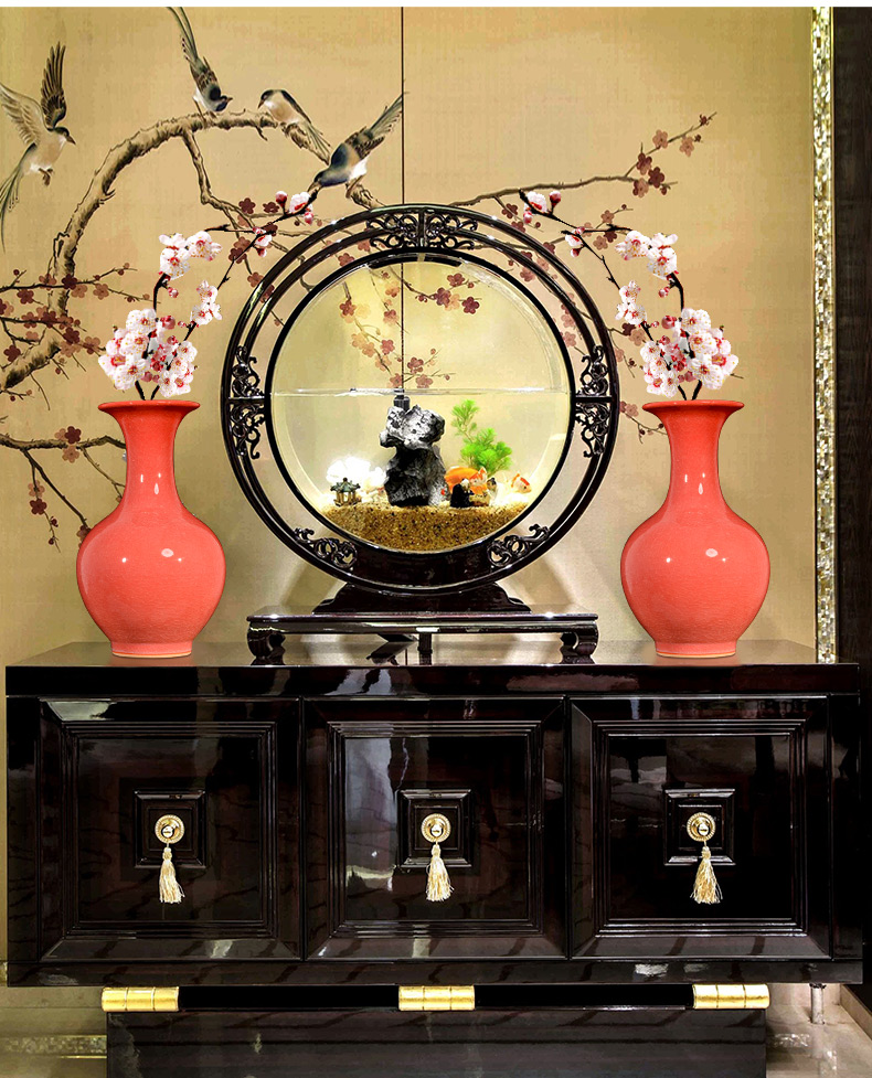 Jingdezhen ceramic up crackle vases, flower arrangement of Chinese style living room porch TV ark, home furnishing articles