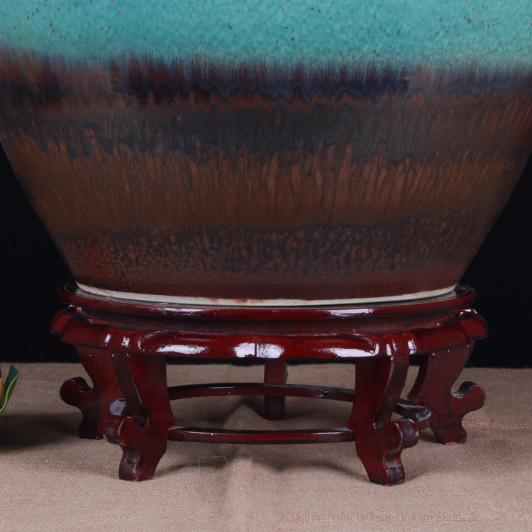 Ceramic aquarium home sitting room color glaze up lions ears size aquarium plant pot garden decoration