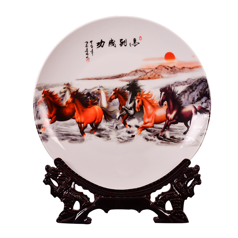 Jingdezhen ceramics powder enamel decoration plate by furnishing articles household porcelain plate in the sitting room porch TV ark, crafts