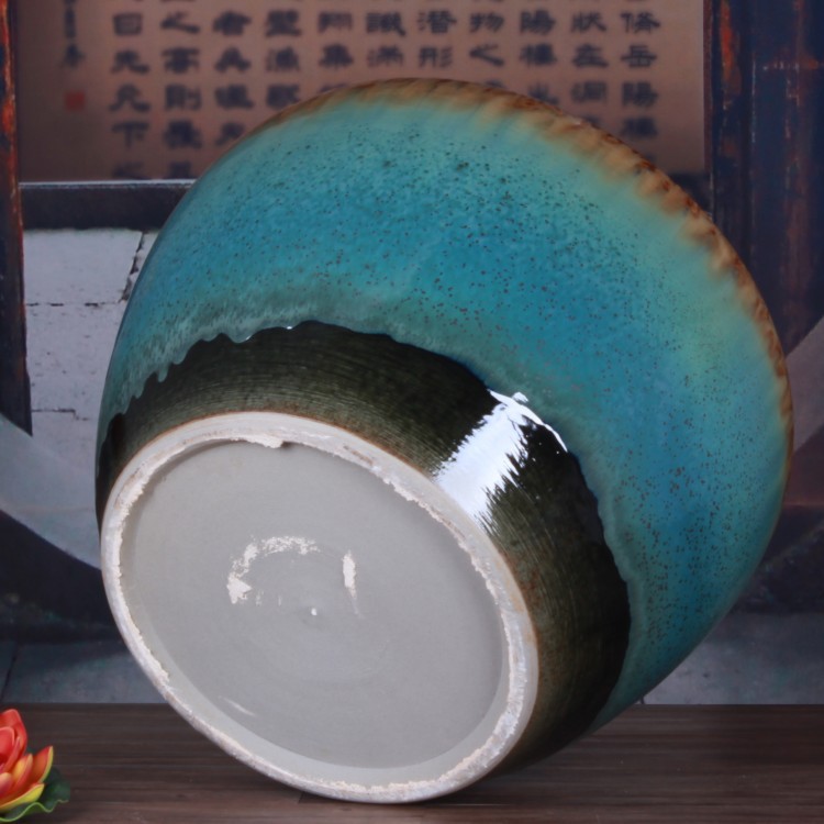 Ceramic aquarium home sitting room color glaze up lions ears size aquarium plant pot garden decoration