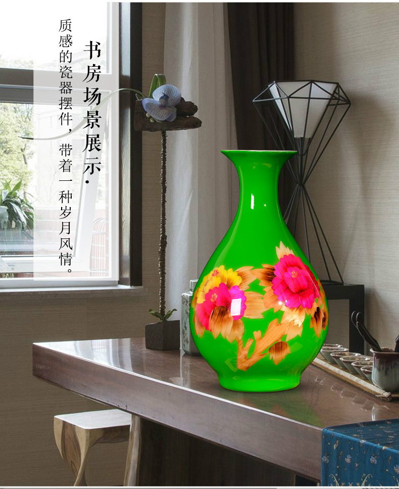 Jingdezhen ceramics yellow straw dry flower arranging flowers sitting room place, a new Chinese style porch ark, decorative arts and crafts