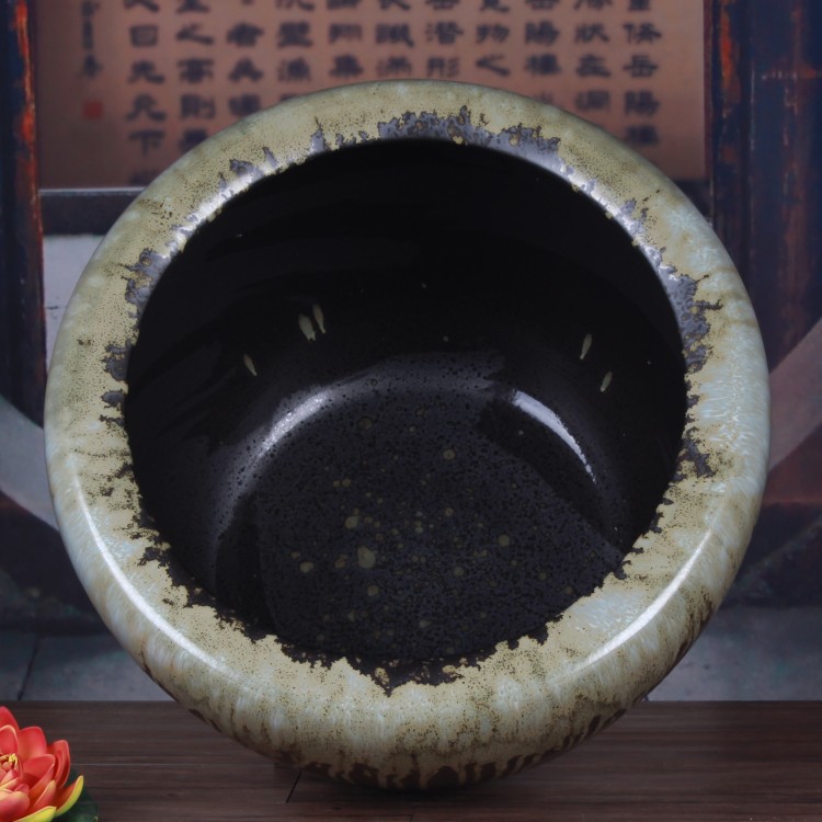 Ceramic aquarium home sitting room color glaze up lions ears size aquarium plant pot garden decoration