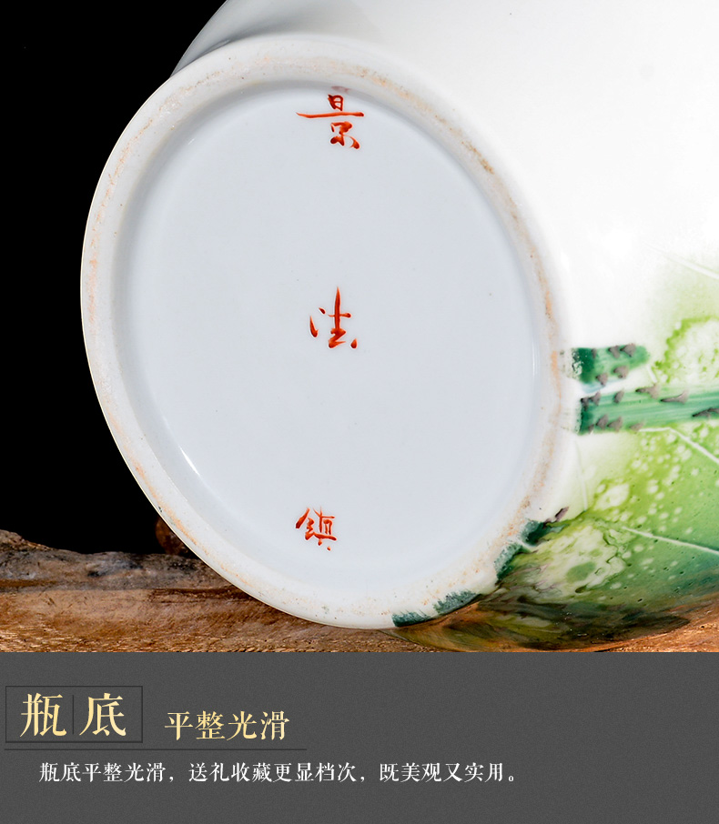 Jingdezhen ceramics vase furnishing articles sitting room hand lotus flower arranging flower implement new Chinese porcelain decorative arts and crafts