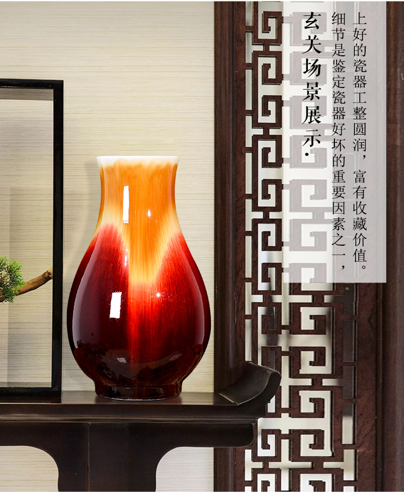 Ruby red vase of jingdezhen ceramics up with the new Chinese style household living room TV ark, porch decorate gifts furnishing articles